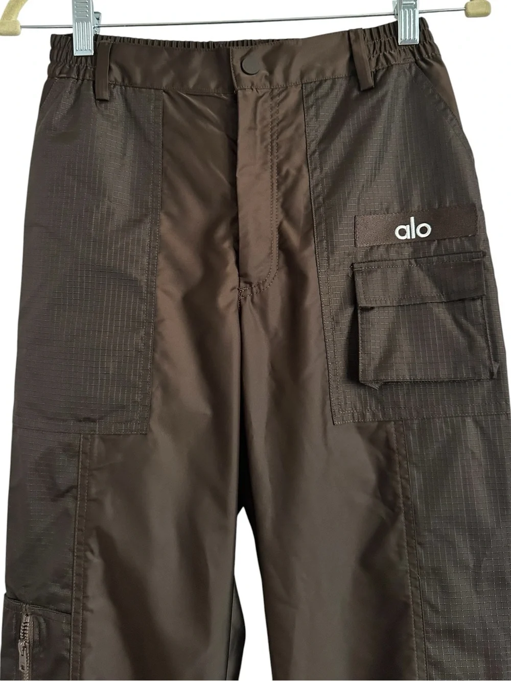 Alo Yoga Blaze Trouser Pants Espresso Brown Ripstop Utility Straight Size XS
